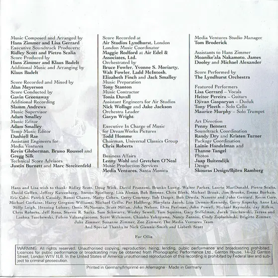 Hans Zimmer And Lisa Gerrard - Gladiator (Music From The Motion Picture)-8