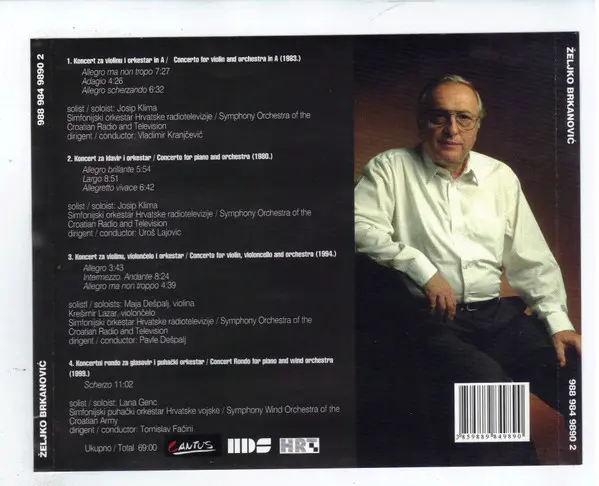 Josip Klima, Simfonijski Orkestar HRT-a, Vladimir Kranjčević, Uroš Lajovic, Maja Dešpalj Draušnik, Krešimir Lazar, Pavle Dešpalj, Lana Genc, Orkestar Hrvatske Vojske, Tomislav Fačini - Željko Brkanović - Hrvatski Suvremeni Skladatelji-1