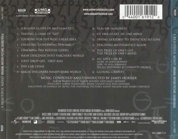 James Horner - A Beautiful Mind (Original Motion Picture Soundtrack)-1