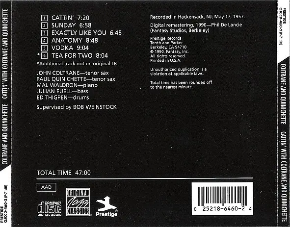 John Coltrane And Paul Quinichette - Cattin' With Coltrane And Quinichette-1