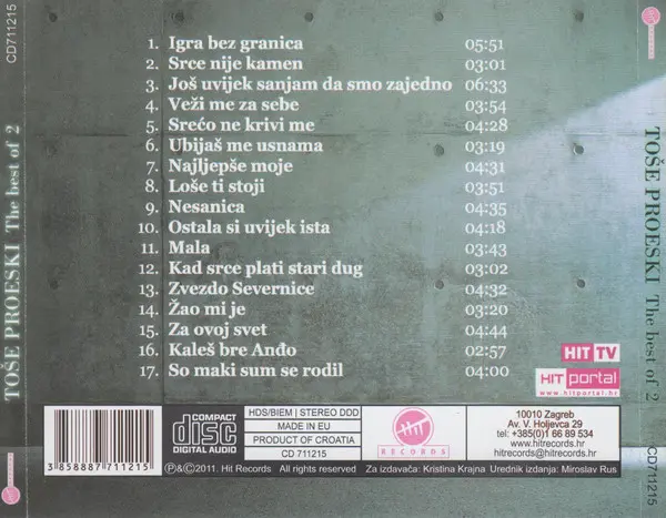 Toše Proeski - The Best Of 2-11
