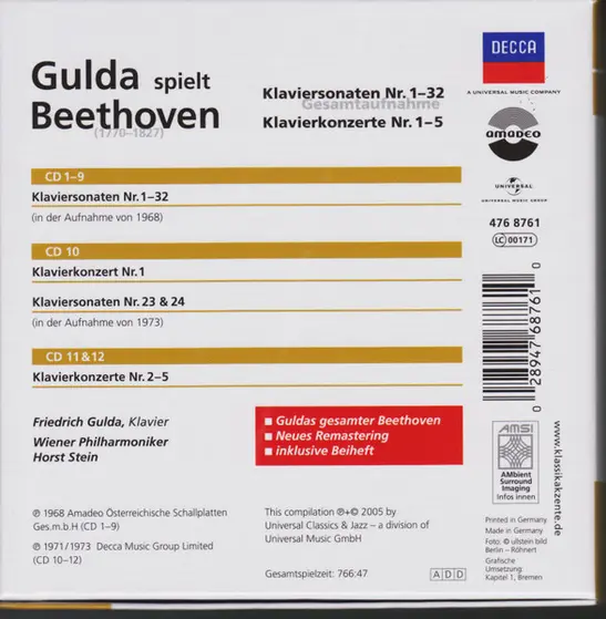 Ludwig van Beethoven - Friedrich Gulda · Wiener Philharmoniker · Horst Stein - Klaviersonaten Nr. 1–32 (Gesamtaufnahme), Klavierkonzerte Nr. 1–5-1