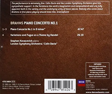 Johannes Brahms, Stephen Bishop-Kovacevich, London Symphony Orchestra, Sir Colin Davis - Piano Concerto No. 1-1