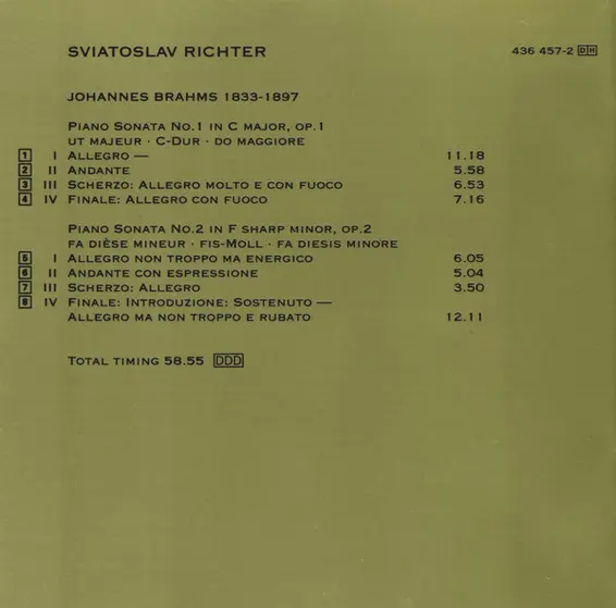 Johannes Brahms, Sviatoslav Richter - Piano Sonatas 1 & 2 - Teatro Del Bibiena, Mantova, 1987-29