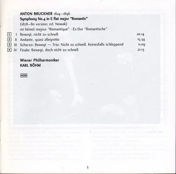 Anton Bruckner, Karl Böhm, Wiener Philharmoniker - Symphony No. 4 In E Flat Major-5