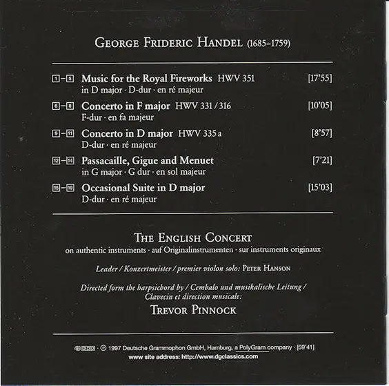 Georg Friedrich Händel - The English Concert, Trevor Pinnock - Music For The Royal Fireworks (Original Version 1749)-22