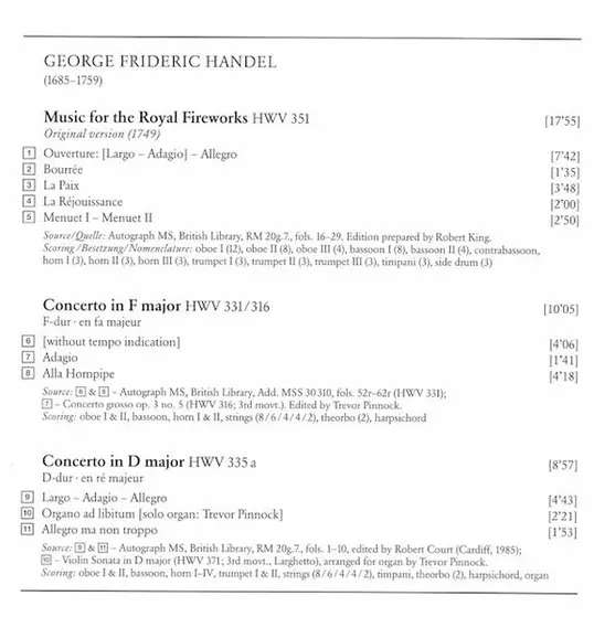 Georg Friedrich Händel - The English Concert, Trevor Pinnock - Music For The Royal Fireworks (Original Version 1749)-4