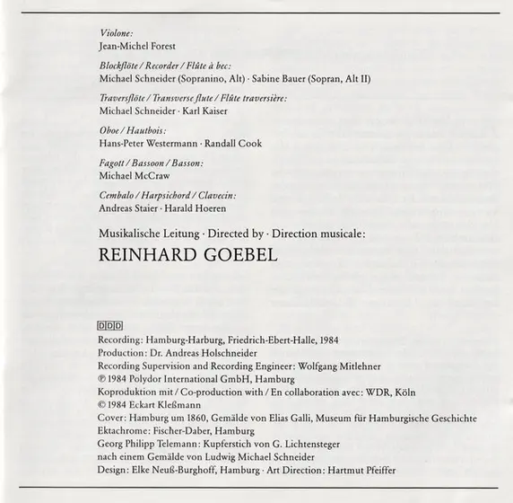 Georg Philipp Telemann - Musica Antiqua Köln • Reinhard Goebel - Wassermusik = Water Music = Musique Sur L'Eau / 3 Konzerte = Concertos-6