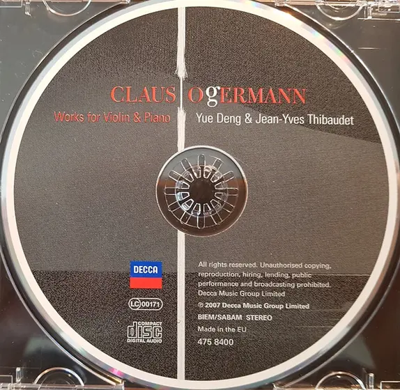 Claus Ogerman - Yue Deng, Jean-Yves Thibaudet - Works For Violin & Piano-9