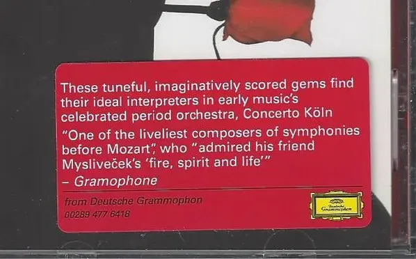 Josef Mysliveček, Concerto Köln - Il Divino Boemo - Symphonies-14