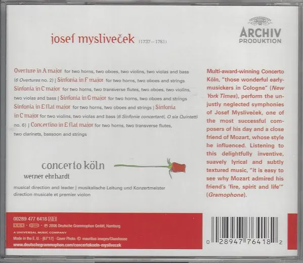 Josef Mysliveček, Concerto Köln - Il Divino Boemo - Symphonies-15