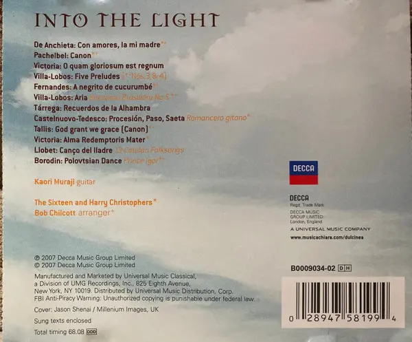 The Sixteen And Harry Christophers Featuring Kaori Muraji - Into the Light-1