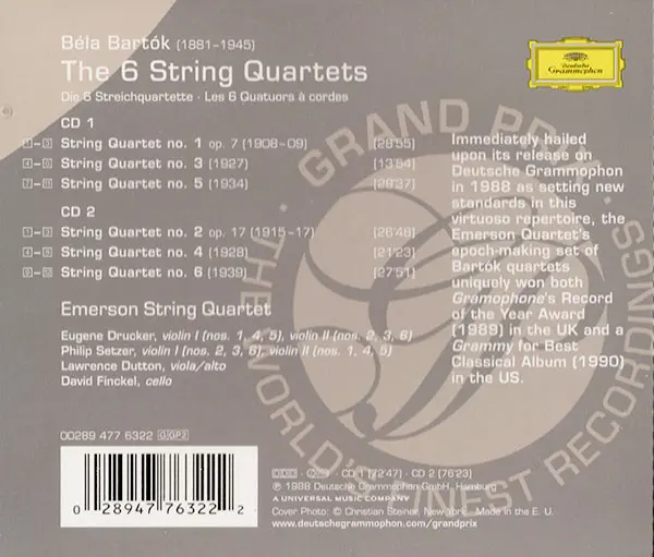 Béla Bartók - Emerson String Quartet - 6 String Quartets-1