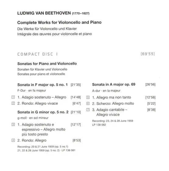Ludwig van Beethoven, Pierre Fournier & Friedrich Gulda - Complete Works For Cello & Piano-7