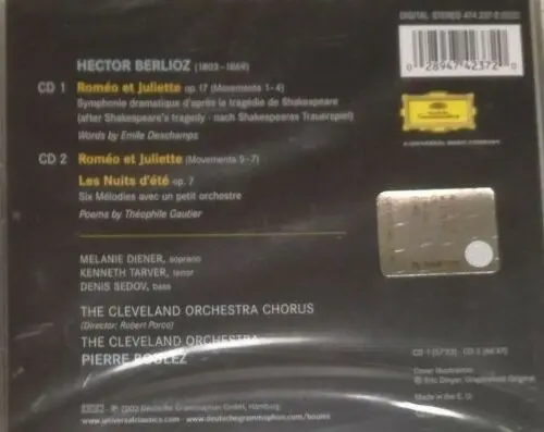 Hector Berlioz - The Cleveland Orchestra And The Cleveland Orchestra Chorus | Melanie Diener | Kenneth Tarver | Denis Sedov | Pierre Boulez - Roméo Et Juliette / Les Nuits D'Été-1