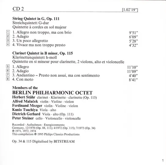 Johannes Brahms, Philharmonisches Oktett Berlin, Werner Haas - The Complete Quintets Including The Clarinet Quintet / The Piano Quintet-7
