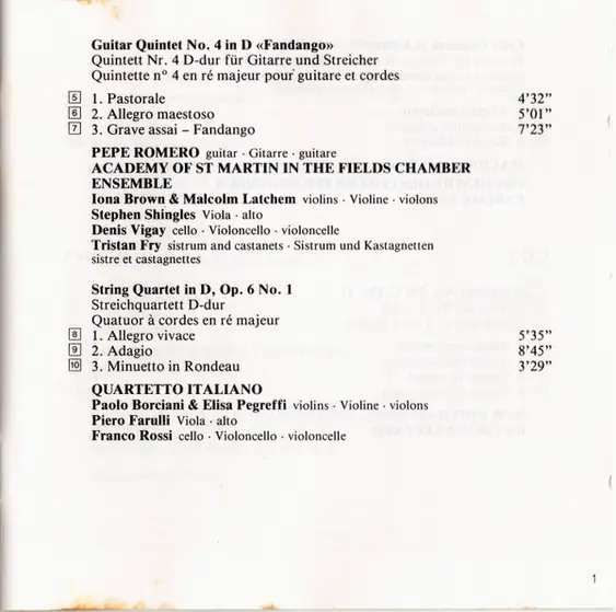 Luigi Boccherini - Severino Gazzelloni, Maurice Gendron, Pepe Romero, Quartetto Italiano, I Musici, Academy Of St. Martin-in-the-Fields Chamber Ensemble, New Philharmonia Orchestra, Orchestre Des Concerts Lamoureux, Pablo Casals, Raymond Leppard - The Best Of Boccherini (Including The Minuet)-7