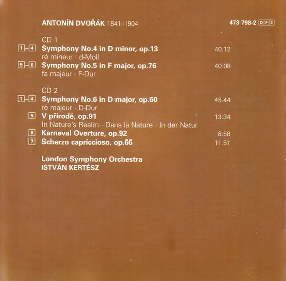 Antonín Dvořák - London Symphony Orchestra, István Kertész - The Symphonies Nos. 4-6-23