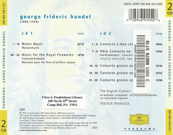 Georg Friedrich Händel, The English Concert, Trevor Pinnock - Music For The Royal Fireworks / Concerti Grossi / Water Music-1