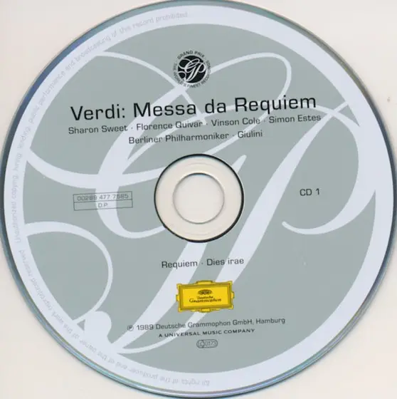Giuseppe Verdi - Sharon Sweet, Florence Quivar, Vinson Cole, Simon Estes, Ernst Senff Chor Berlin, Berliner Philharmoniker, Carlo Maria Giulini - Requiem-2