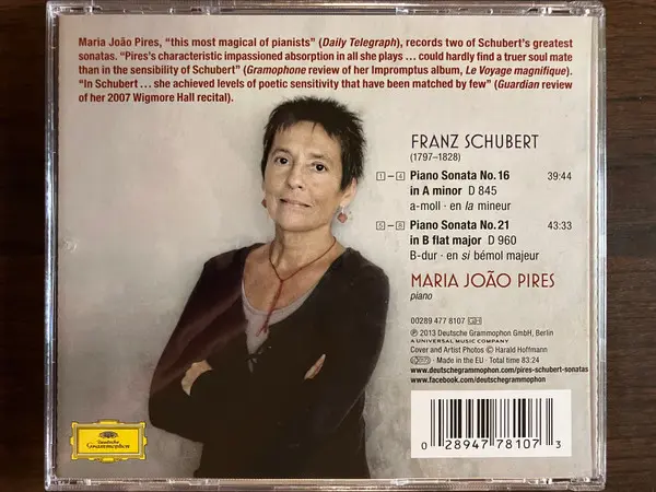 Franz Schubert - Maria-João Pires - Piano Sonatas D 845 & D 960-3
