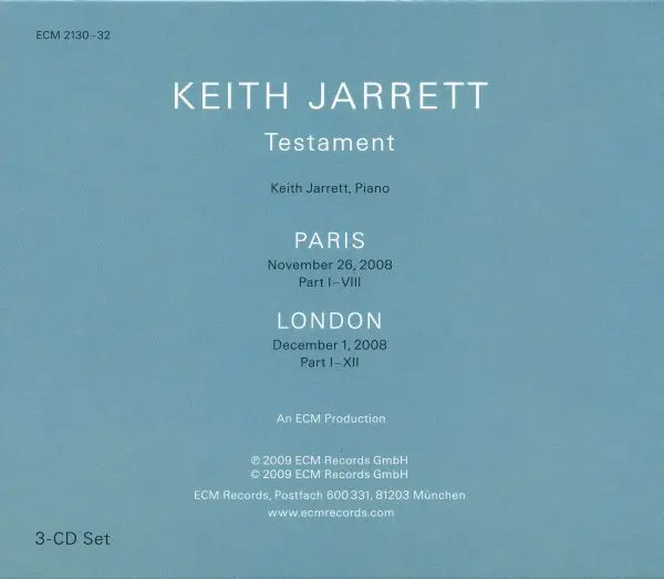Keith Jarrett - Paris / London · Testament-1