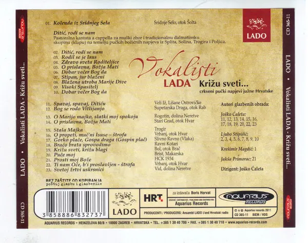 Lado (2) - Križu Sveti... Crkveni Pučki Napjevi Južne Hrvatske-1