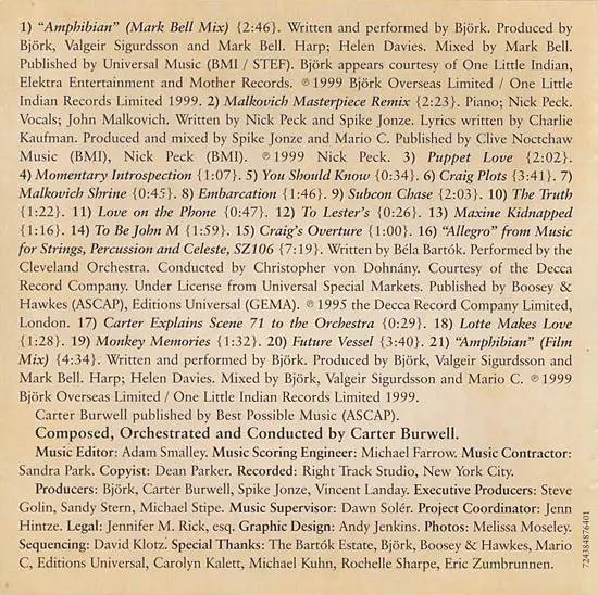Carter Burwell - Being John Malkovich (Original Motion Picture Soundtrack)-3