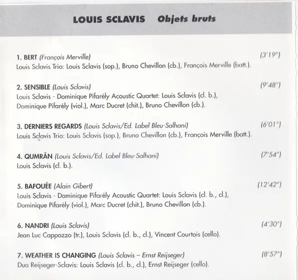 Louis Sclavis - Objets Bruts-3