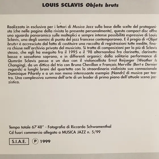 Louis Sclavis - Objets Bruts-5