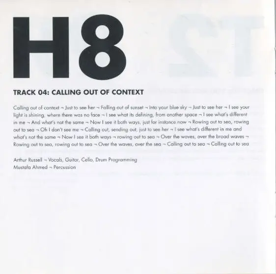 Arthur Russell - Calling Out Of Context-8