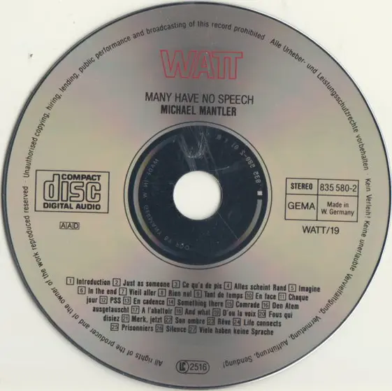 Michael Mantler - Many Have No Speech-2