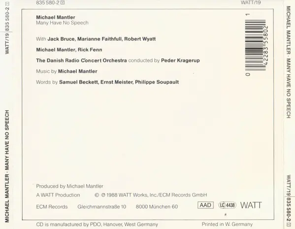 Michael Mantler - Many Have No Speech-3