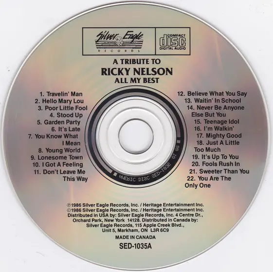 Ricky Nelson (2) - A Tribute To Ricky Nelson - All My Best-2