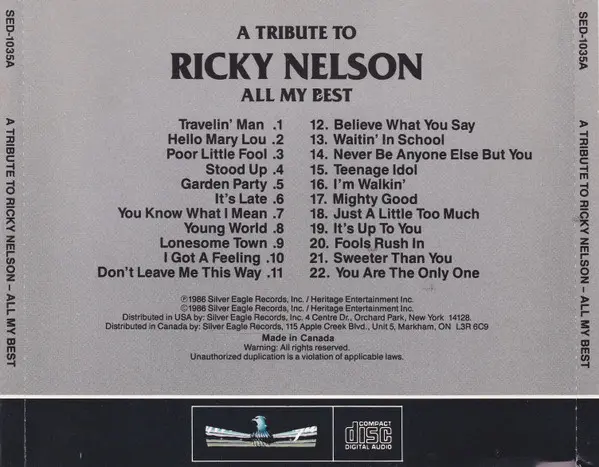 Ricky Nelson (2) - A Tribute To Ricky Nelson - All My Best-1