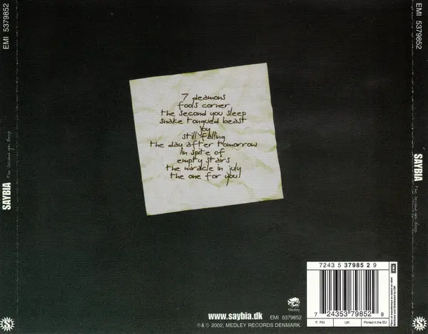 Saybia - The Second You Sleep-1