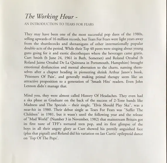 Tears For Fears - The Working Hour (An Introduction To Tears For Fears)-4