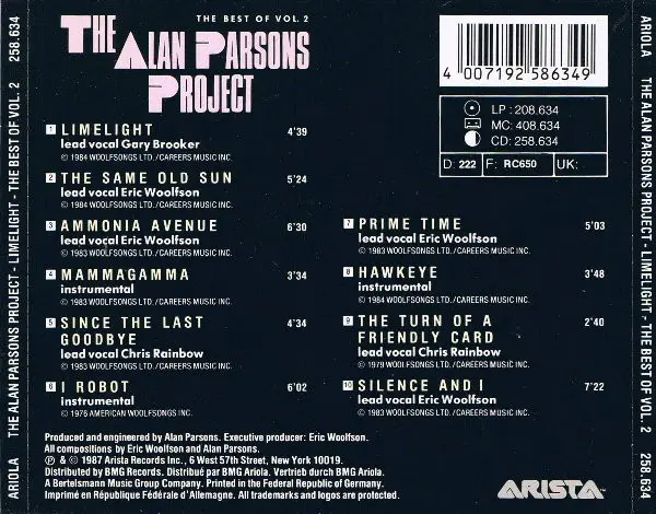 The Alan Parsons Project - Limelight (The Best Of Vol. 2)-1