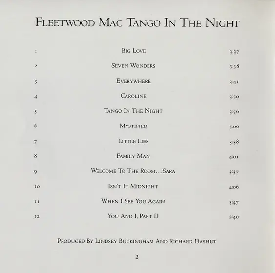 Fleetwood Mac - Tango In The Night-4