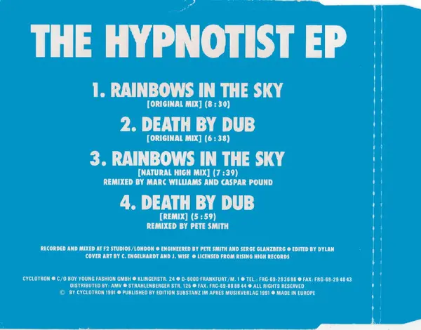 The Hypnotist - The Hypnotist EP - Rainbows In The Sky / Death By Dub-1