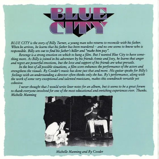 Ry Cooder - Blue City (Motion Picture Soundtrack)-8