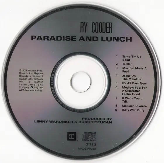 Ry Cooder - Paradise And Lunch-1
