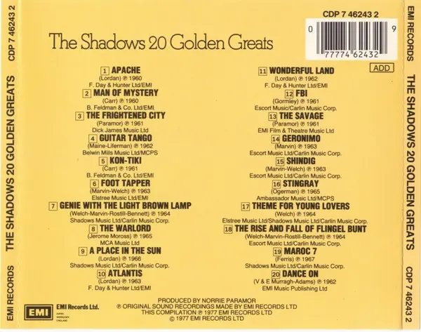 The Shadows - 20 Golden Greats-1