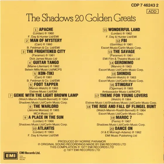The Shadows - 20 Golden Greats-6