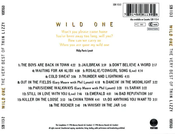 Thin Lizzy - Wild One - The Very Best Of Thin Lizzy-1