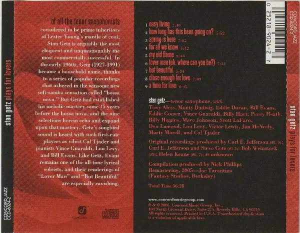 Stan Getz - Plays For Lovers-1