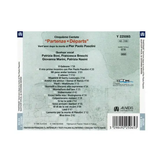 Quartetto Vocale Giovanna Marini - Partenze" Vent'anni Dopo La Morte Di Pier Paolo Pasolini-1