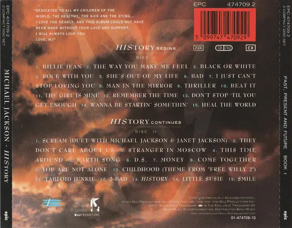 Michael Jackson - HIStory - Past, Present And Future - Book I-2