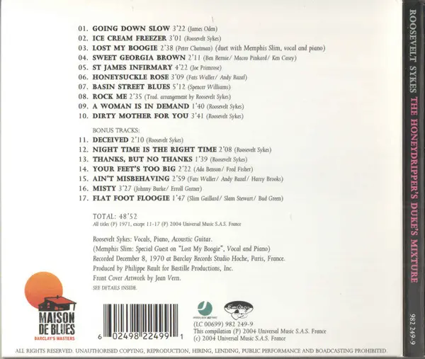 Roosevelt Sykes - The Honeydripper's Duke's Mixture-1