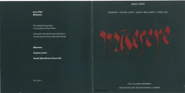Arvo Pärt - The Hilliard Ensemble, Orchester Der Beethovenhalle Bonn - Miserere-5